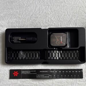 Black Smartwatch with Metal Band